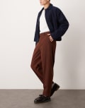 [ASOS DESIGN] ASOS DESIGN smart oversized tapered pants in rust speckled wool mix W30 L30 RUST