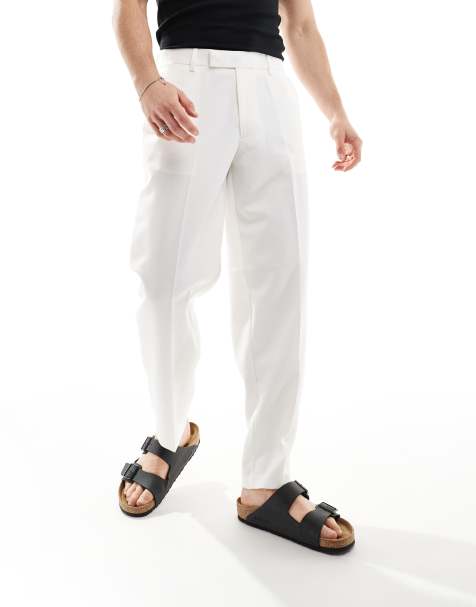 ASOS DESIGN smart oversized tapered pants in white - view 1