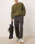 [ASOS DESIGN] ASOS DESIGN smart oversized tapered pants with front pleat in charcoal-Grey W28 L30 CHARCOAL