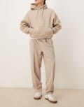 [ASOS DESIGN] ASOS DESIGN smart oversized tapered pants with front pleat in stone-Neutral W30 L32 STONE