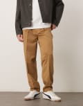 [ASOS DESIGN] ASOS DESIGN smart oversized tapered pants with front pleats in camel-Neutral W28 L32 CAMEL