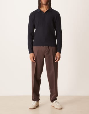 Asos Design Smart Oversized Tapered Pants With Full Elastic Waist In Multi