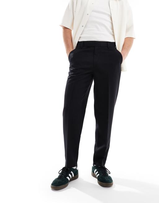 ASOS DESIGN smart tapered trousers in black