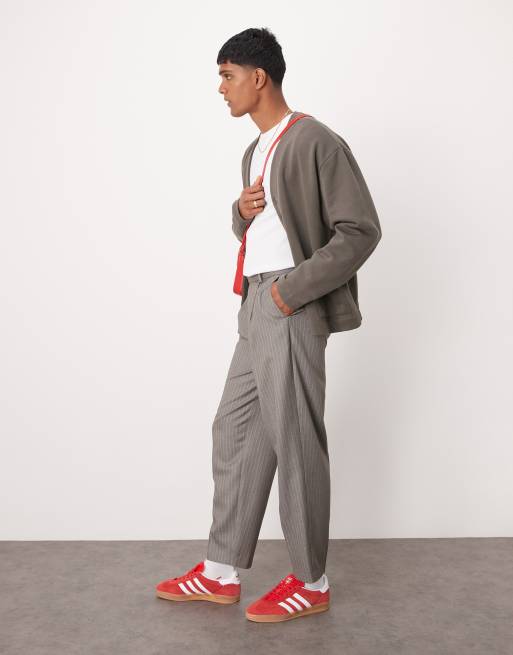 Pinstripe tapered trousers shop