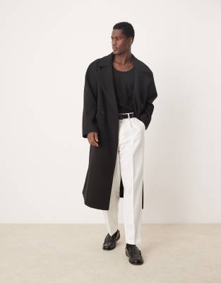 ASOS DESIGN ASOS DESIGN smart oversized tapered trousers with front pleat in white