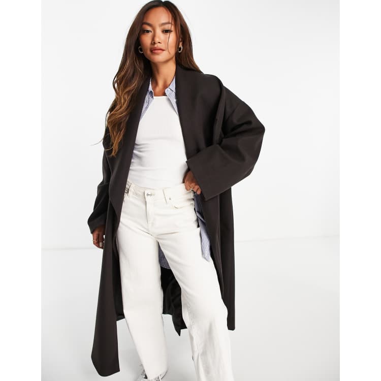 Long black clearance waterfall coat