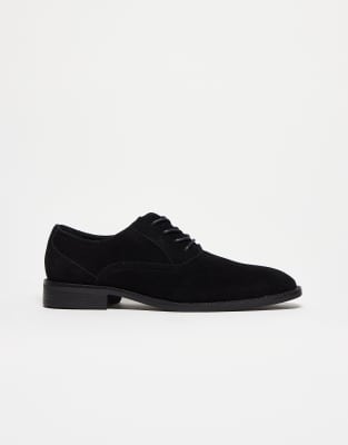 ASOS DESIGN smart oxford shoes in black faux suede