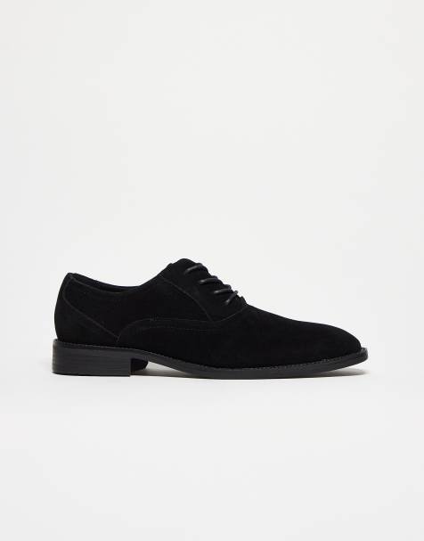 ASOS DESIGN smart oxford shoes in black faux suede - view 1