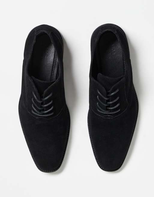 ASOS DESIGN smart oxford shoes in black faux suede, 3 of 3