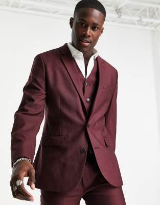 maroon suit coat