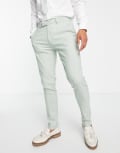 [ASOS DESIGN] ASOS DESIGN smart oxford skinny suit pants in dusky green W26 L30 Light green