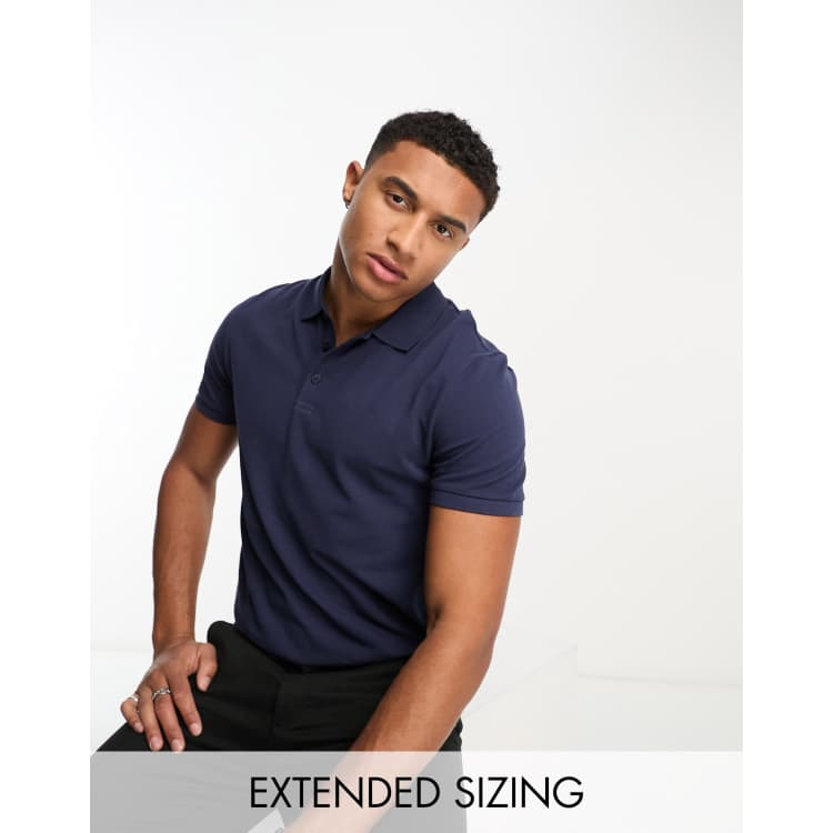 in pique navy shirt smart DESIGN polo ASOS | ASOS