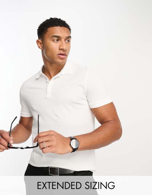 ASOS Design Smart Pique Polo Shirt in white | ASOS