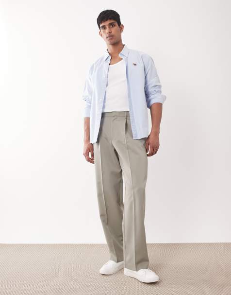 ASOS DESIGN smart pleated wide leg pants in sage green - view 1