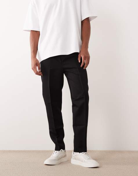 ASOS DESIGN smart pull on tapered pants in navy - view 1