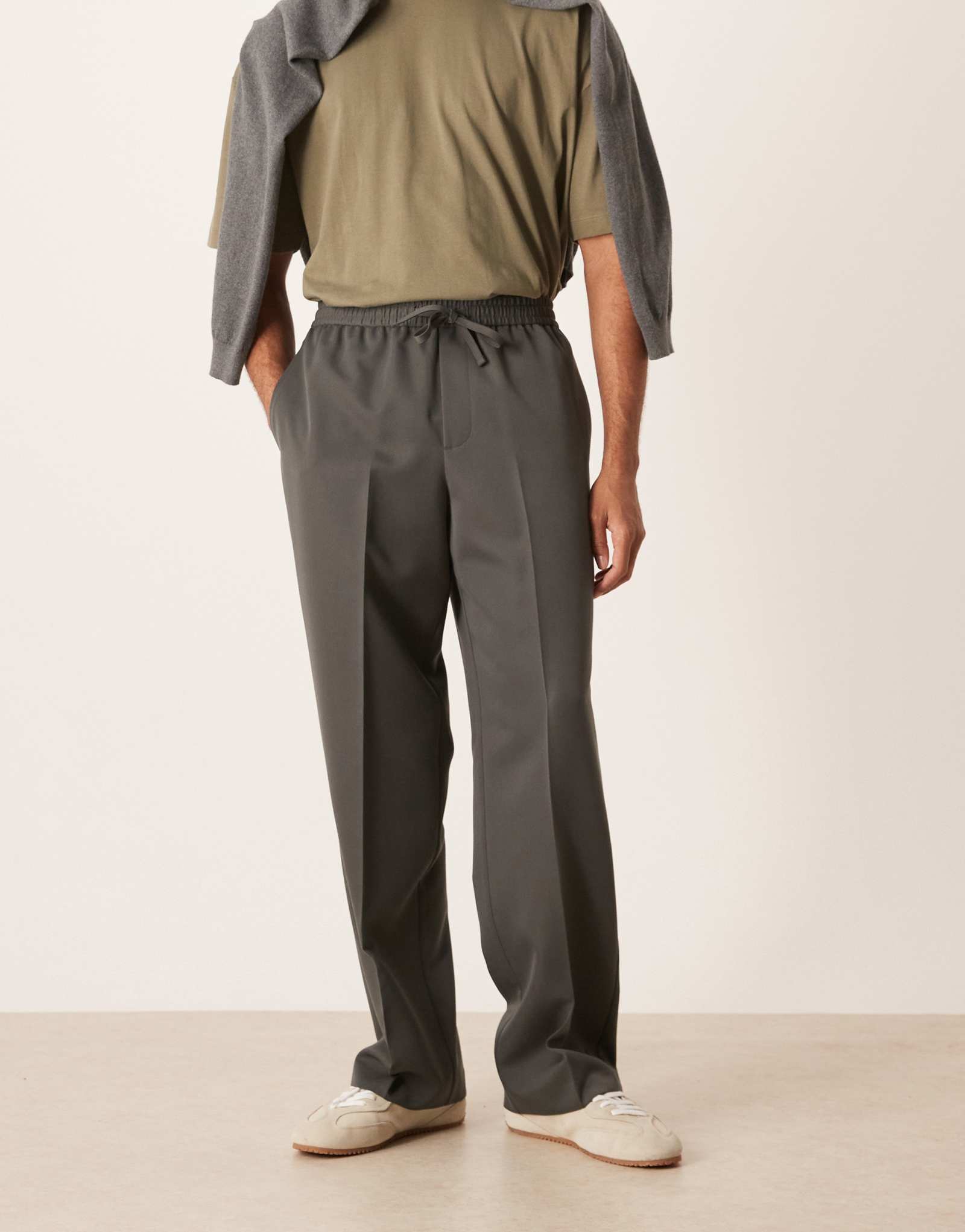 Элегантные широкие брюки с застежкой на молнию от ASOS DESIGN темно-коричневого цвета