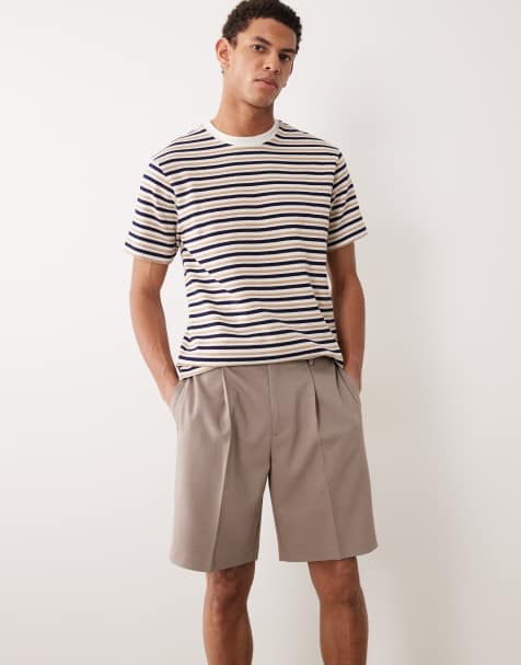 ASOS DESIGN smart regular shorts with pleats in brown - view 1