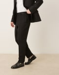 [ASOS DESIGN] ASOS DESIGN smart relaxed tapered fit pants in black W34 L32 BLACK