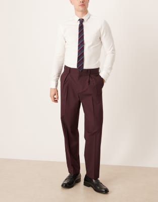 Asos Design Smart Relaxed Tapered Pants In Red