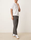 [ASOS DESIGN] ASOS DESIGN smart relaxed tapered pants with front pleat in charcoal-Grey W30 L30 CHARCOAL