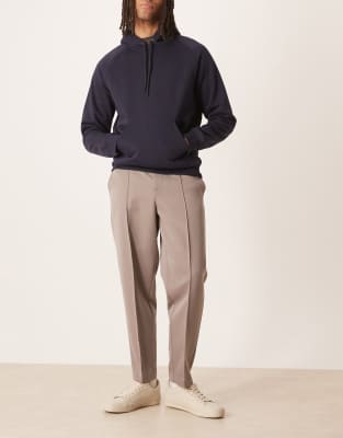 Asos Design Smart Relaxed Tapered Pants With Pintuck In Brown