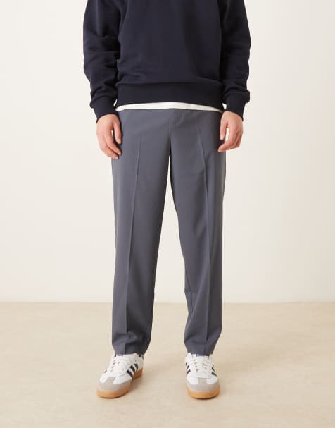 ASOS DESIGN tailored relaxed tapered trousers in navy