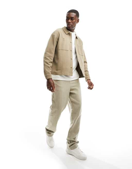 Beige harrington 2024 jacket mens