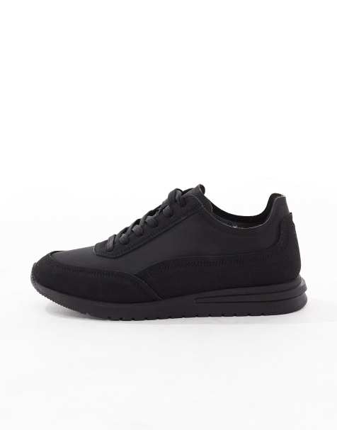 ASOS DESIGN smart runner trainers in black - view 1
