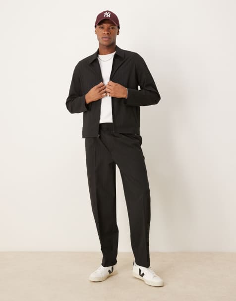 ASOS DESIGN smart set in black pinstripe - view 1