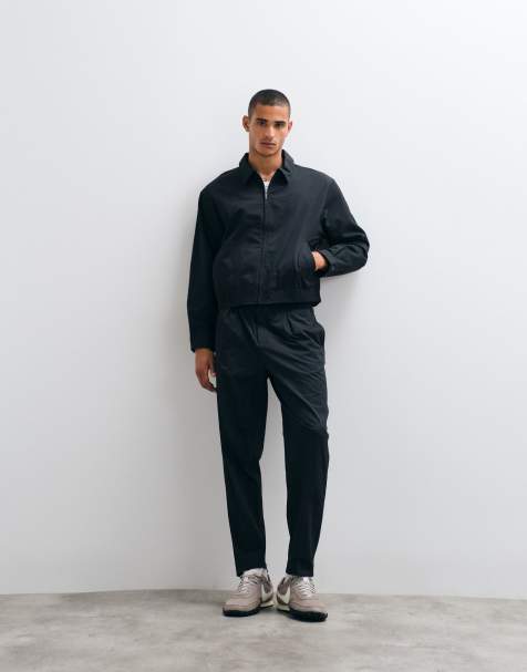 ASOS DESIGN smart set in black seersucker - view 1
