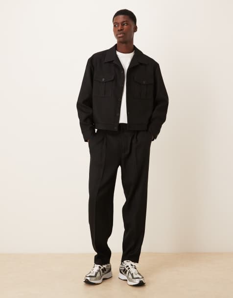 ASOS DESIGN smart shacket co-ord in black - view 1