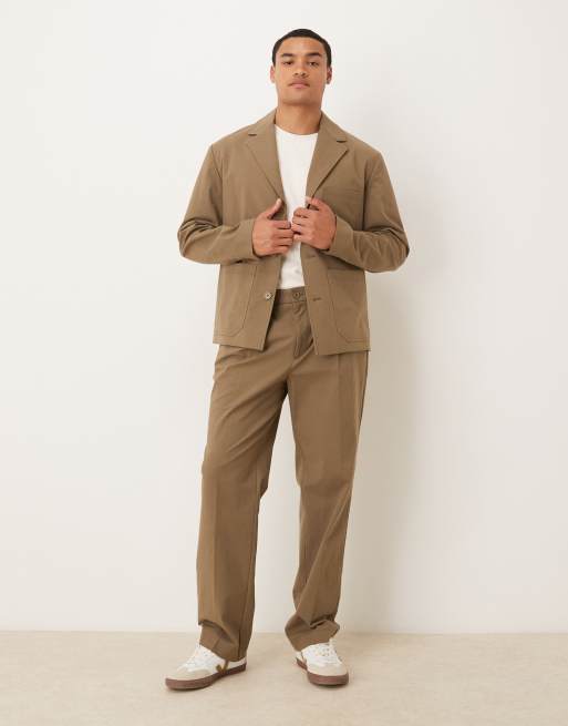 ASOS DESIGN smart shacket in khaki - part of a set, 2 of 5