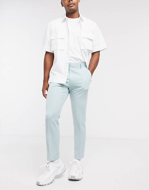 ASOS DESIGN smart skinny crop trousers in grey