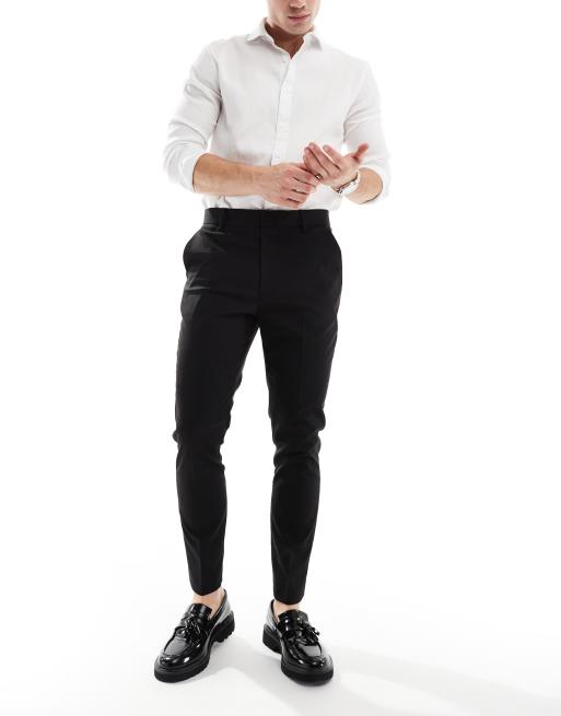 ASOS DESIGN smart skinny cropped pants in black