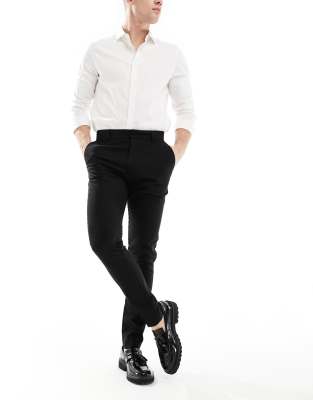 smart skinny fit pants in black