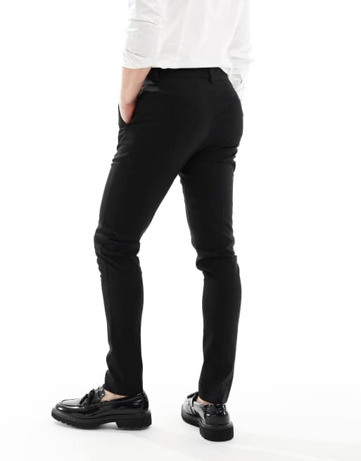 ASOS DESIGN smart skinny fit pants in black