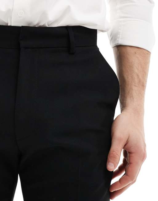 ASOS DESIGN smart skinny fit pants in black