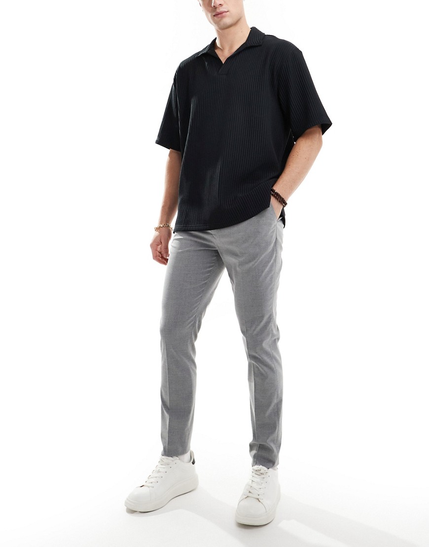 Asos Design Smart Skinny Fit Pants In Gray