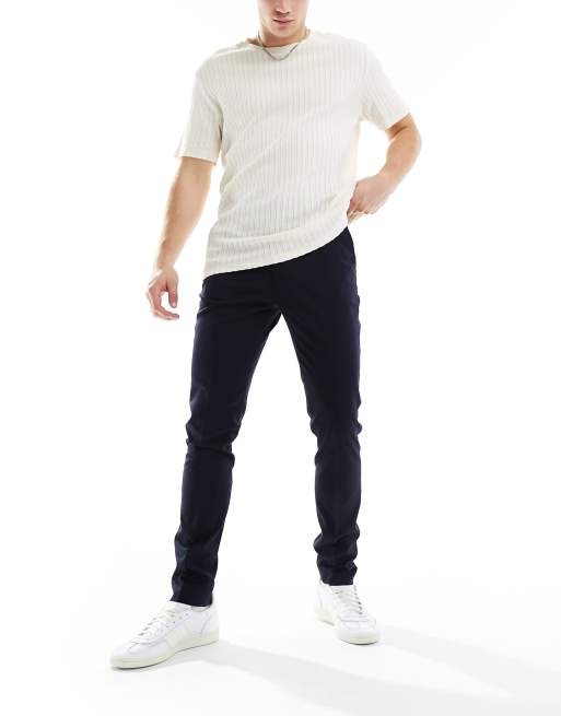 ASOS DESIGN smart skinny fit pants in navy