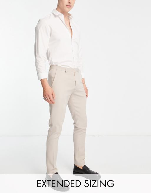 ASOS DESIGN smart skinny fit pants in stone