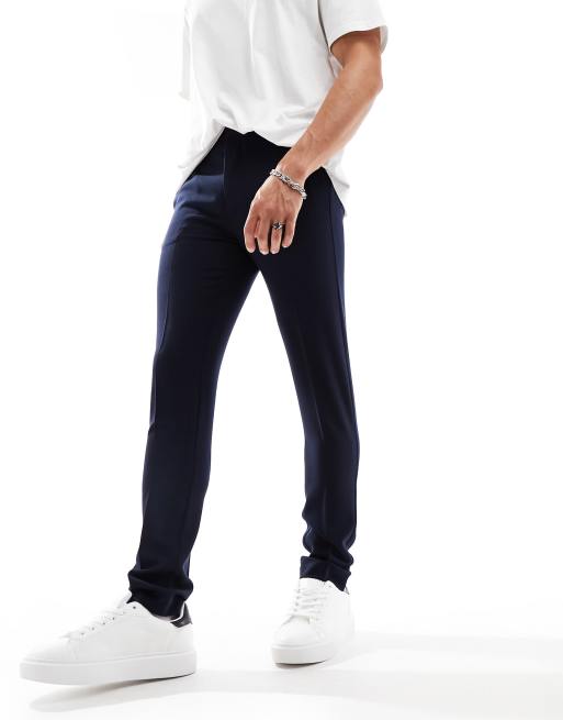 FhyzicsShops DESIGN smart skinny fit trousers in navy