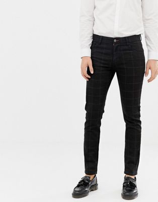 black check jeans