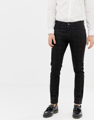 black check jeans