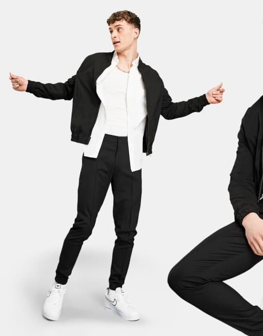 ASOS DESIGN smart skinny jogger trousers co-ord in black