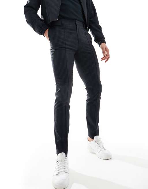 ASOS DESIGN smart skinny pants in black pinstripe - part of a set, 5 of 5