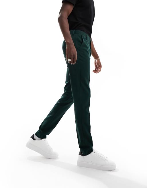 ASOS DESIGN smart skinny pants in forest green