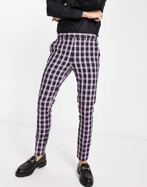 Tartan plaid skinny pants sale