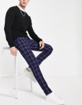 [ASOS DESIGN] ASOS DESIGN smart skinny pants in navy window check W26 L30 NAVY