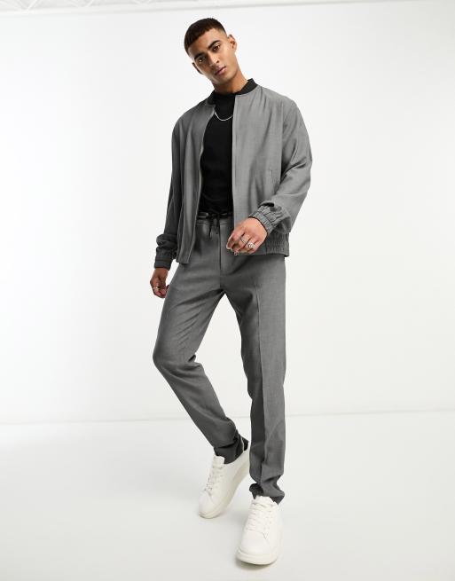 ASOS DESIGN smart skinny pants in pin dot texture in black - part of a set