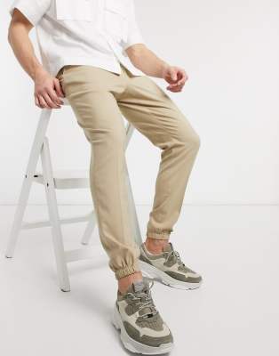 khaki joggers with belt loops